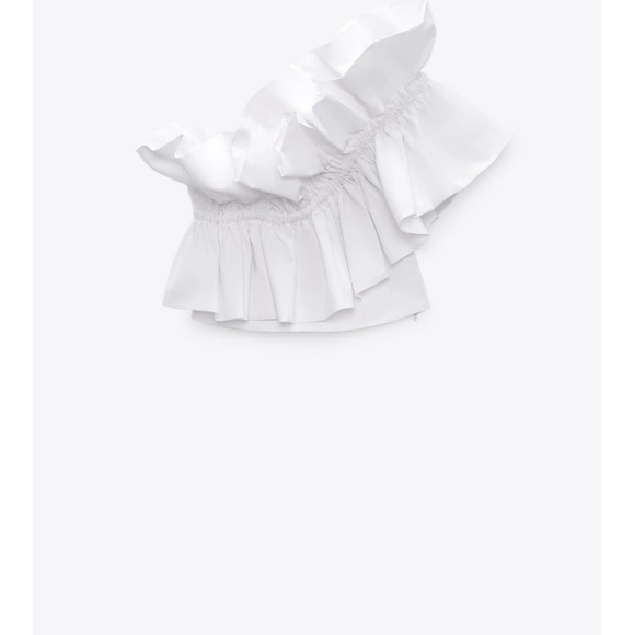 ZARA poplin top with ruffles - Picture 4 of 11